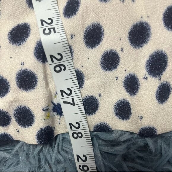 H&M x Anna Glover Crepe Blazer Jacket Cream Blue Butterfly Dotted Pattern Size 6 - Picture 3 of 7